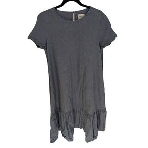 OFFOn Clothing Linen Handmade Ethical Loose Summer Frill Dress Short Sleeve